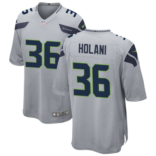 George Holani Men's Nike Gray Seattle Seahawks Alternate Custom Game Jersey