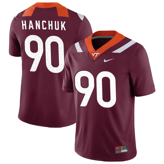 Andrew Hanchuk Men's Nike Maroon Virginia Tech Hokies Pick-A-Player NIL Replica Football Jersey