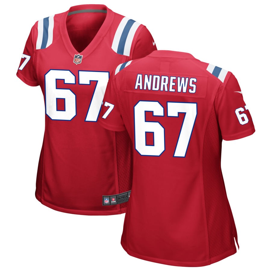 Jake Andrews Women's Nike Red New England Patriots Alternate Custom Jersey