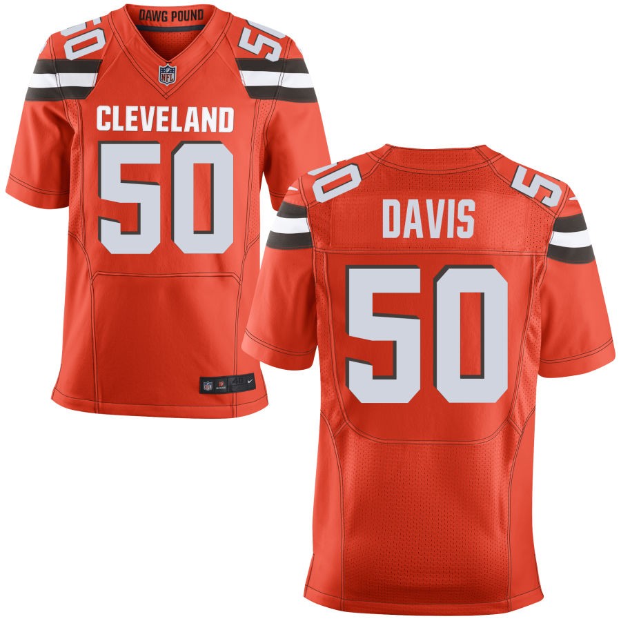 Wyatt Davis Men's Nike Orange Cleveland Browns Custom Alternate Elite Jersey