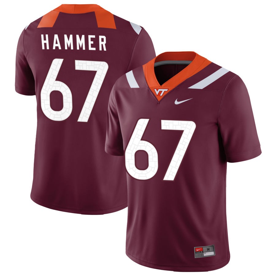 Hannes Hammer Men's Nike Maroon Virginia Tech Hokies Pick-A-Player NIL Replica Football Jersey