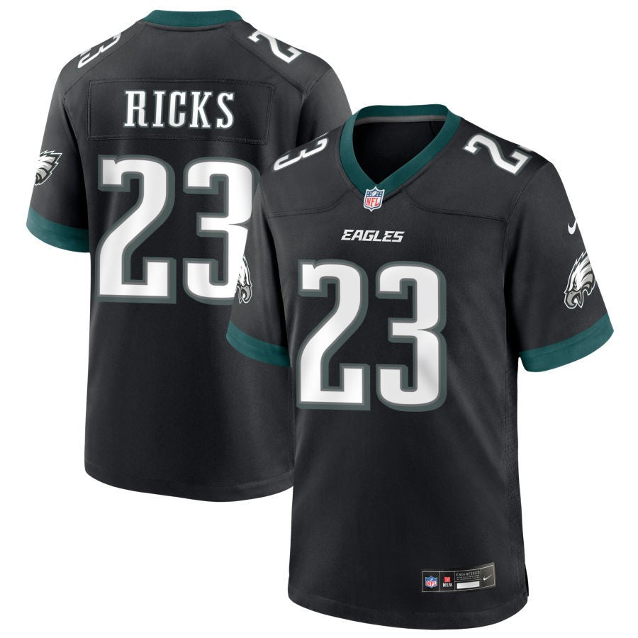 Eli Ricks Men's Nike Black Philadelphia Eagles Alternate Custom Game Jersey