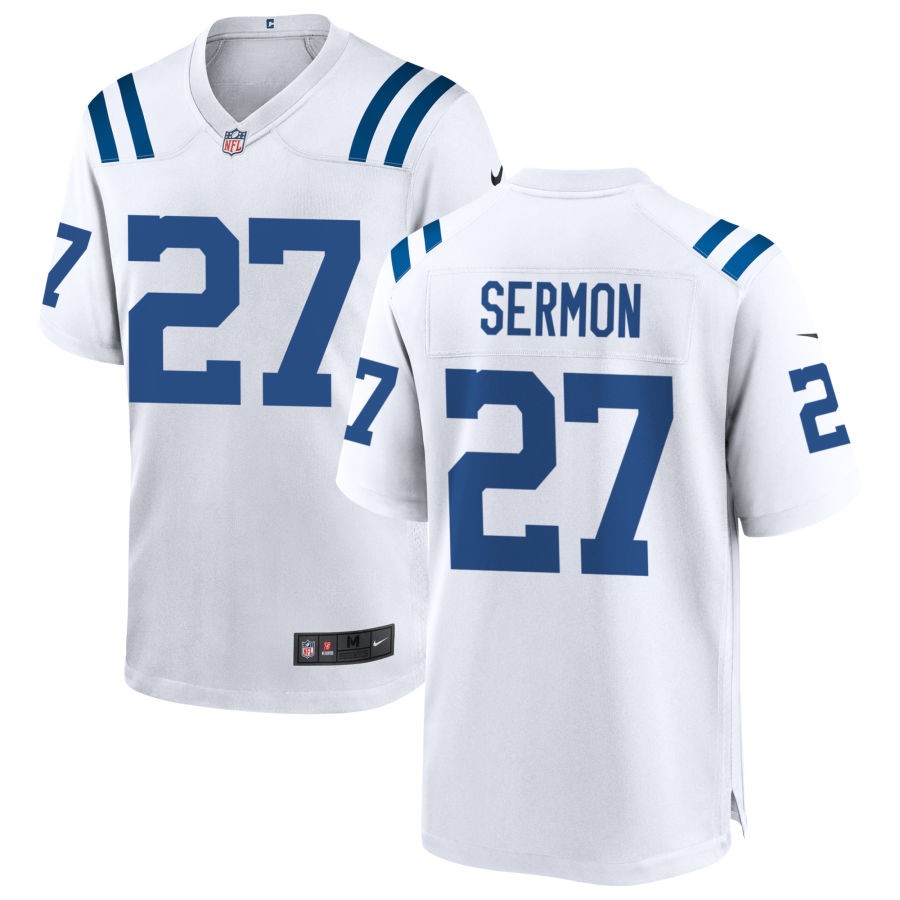 Trey Sermon Men's Nike White Indianapolis Colts Custom Game Jersey