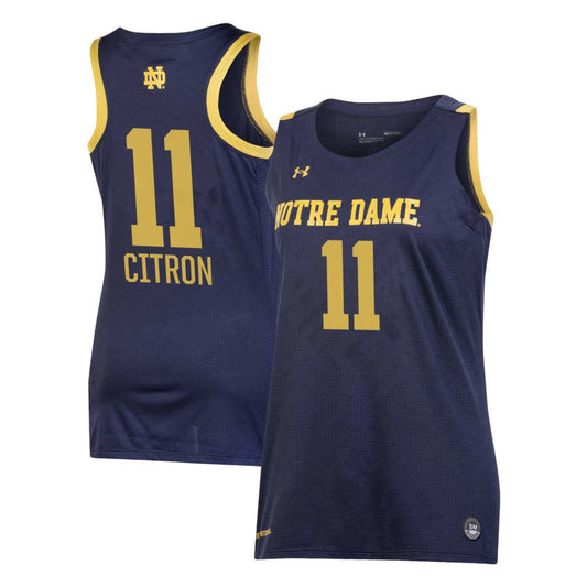 Sonia Citron Women's Under Armour Navy Notre Dame Fighting Irish Pick-A-Player NIL Women's Basketball Jersey