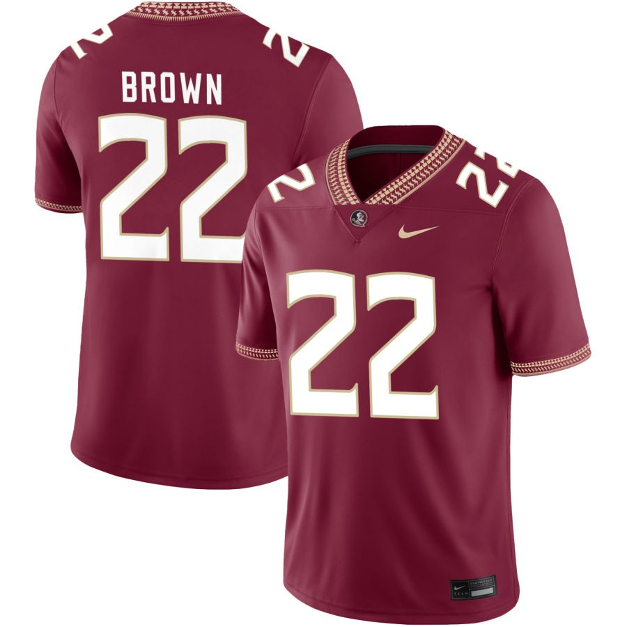 Davonte Brown Men's Nike Garnet Florida State Seminoles 2023 Pick-A-Player NIL Football Game Jersey