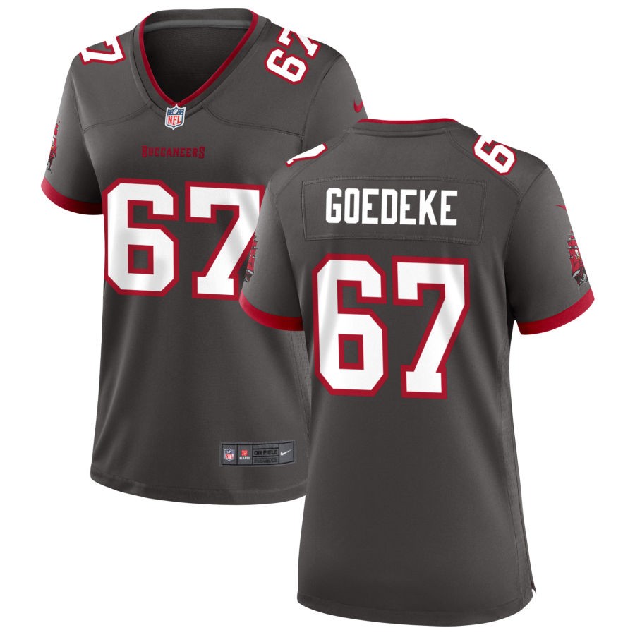 Luke Goedeke Women's Nike Pewter Tampa Bay Buccaneers Alternate Custom Game Jersey