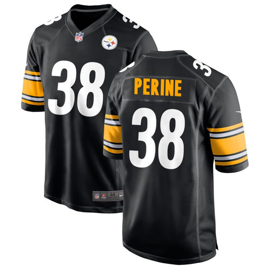 La'Mical Perine Men's Nike Black Pittsburgh Steelers Custom Game Jersey