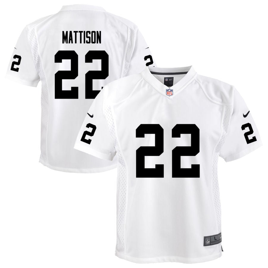 Alexander Mattison Youth Nike White Las Vegas Raiders Team Custom Game Jersey