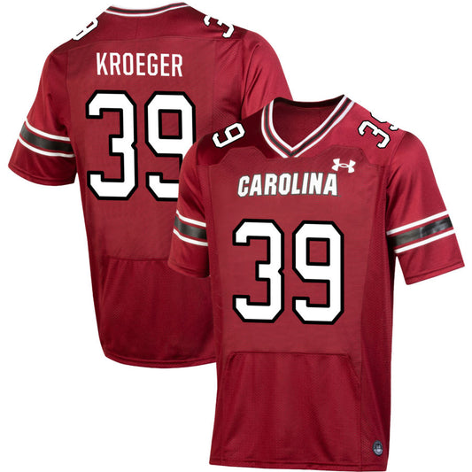 Kai Kroeger Men's Under Armour  Garnet South Carolina Gamecocks NIL Pick-A-Player Replica Football Jersey