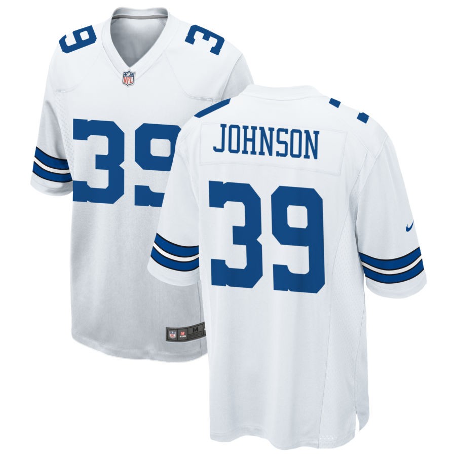 Emany Johnson Men's Nike White Dallas Cowboys Custom Game Jersey