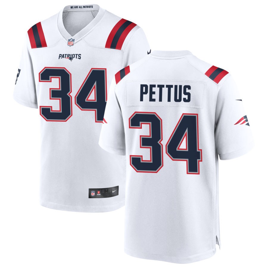 Dell Pettus Men's Nike White New England Patriots Custom Game Jersey