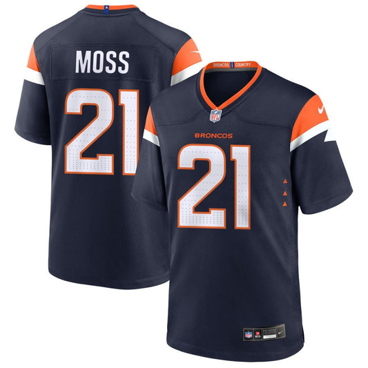 Riley Moss Men's Nike  Navy Denver Broncos Alternate Custom Game Jersey