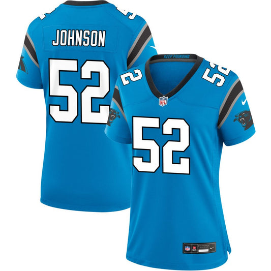 DJ Johnson Women's Nike  Blue Carolina Panthers Alternate Custom Game Jersey