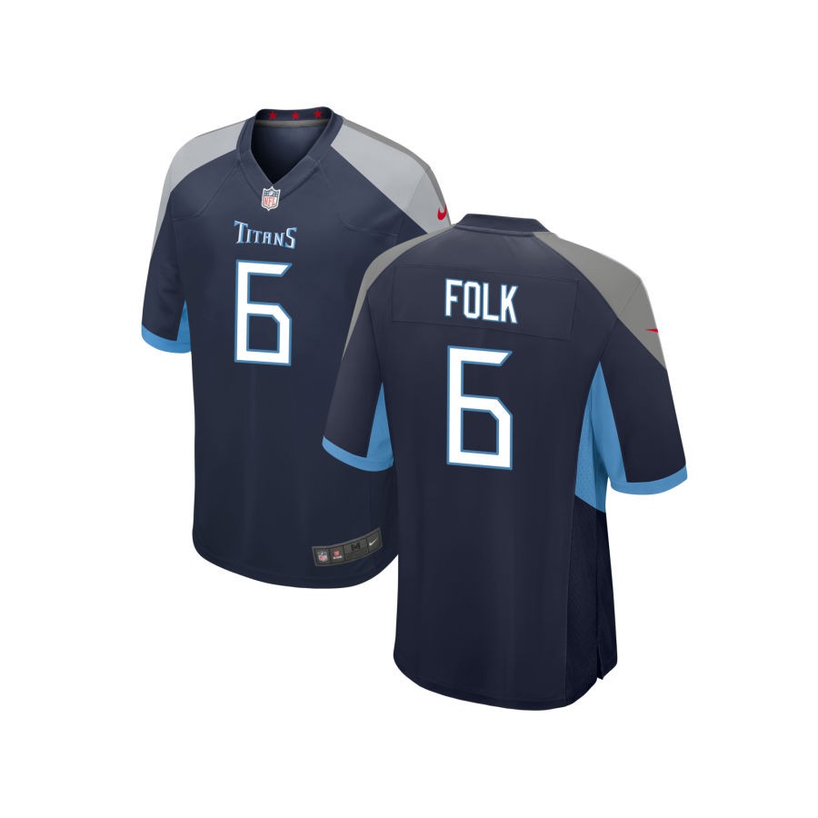 Nick Folk Youth Nike Tennessee Titans Navy Custom Game Jersey