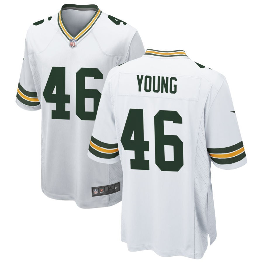 Christian Young Men's Nike White Green Bay Packers Custom Game Jersey