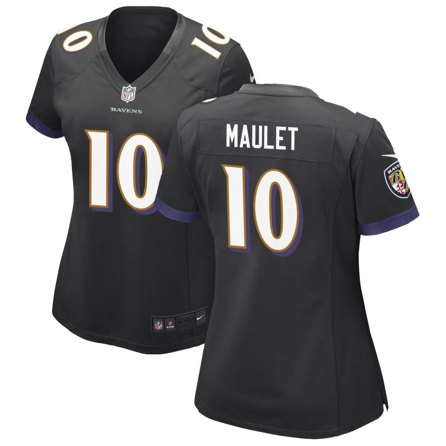 Arthur Maulet Women's Nike Black Baltimore Ravens Alternate Custom Game Jersey