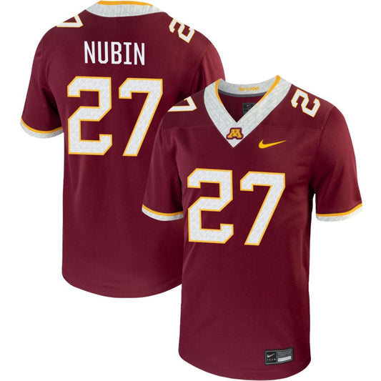 Jordan Nubin Men's Nike Maroon Minnesota Golden Gophers Pick-A-Player NIL Replica Football Jersey