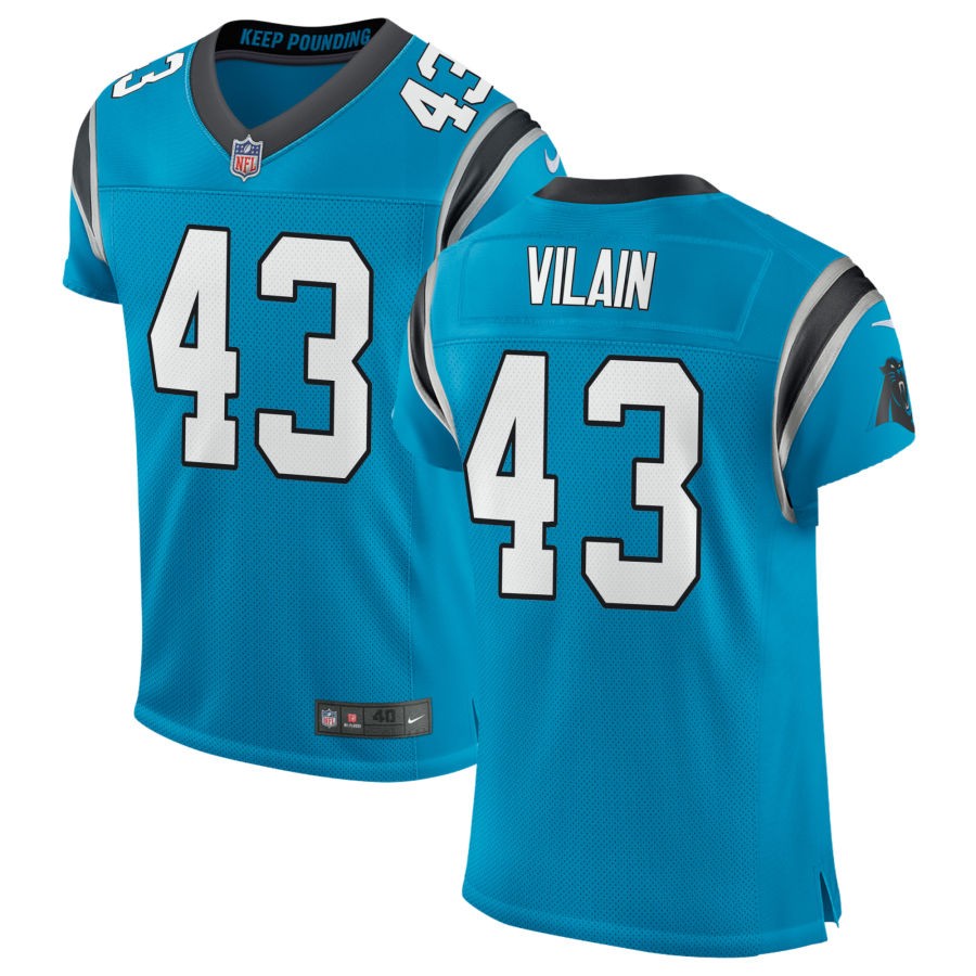 Luiji Vilain Men's Nike Blue Carolina Panthers Classic Elite Custom Jersey