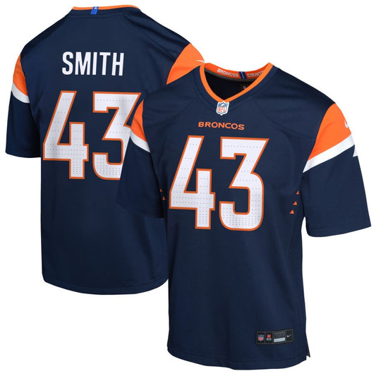 Keidron Smith Youth Nike  Navy Denver Broncos Alternate Custom Game Jersey