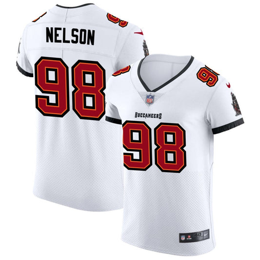 Anthony Nelson Men's Nike White Tampa Bay Buccaneers Vapor Elite Custom Jersey