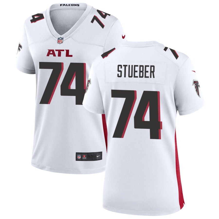 Andrew Stueber Women's Nike Atlanta Falcons White Custom Game Jersey