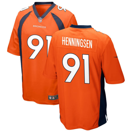 Matt Henningsen Men's Nike Orange Denver Broncos Custom Game Jersey