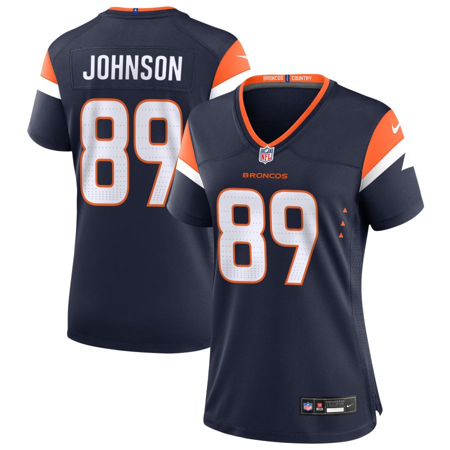 Brandon Johnson Women's Nike  Navy Denver Broncos Alternate Custom Game Jersey