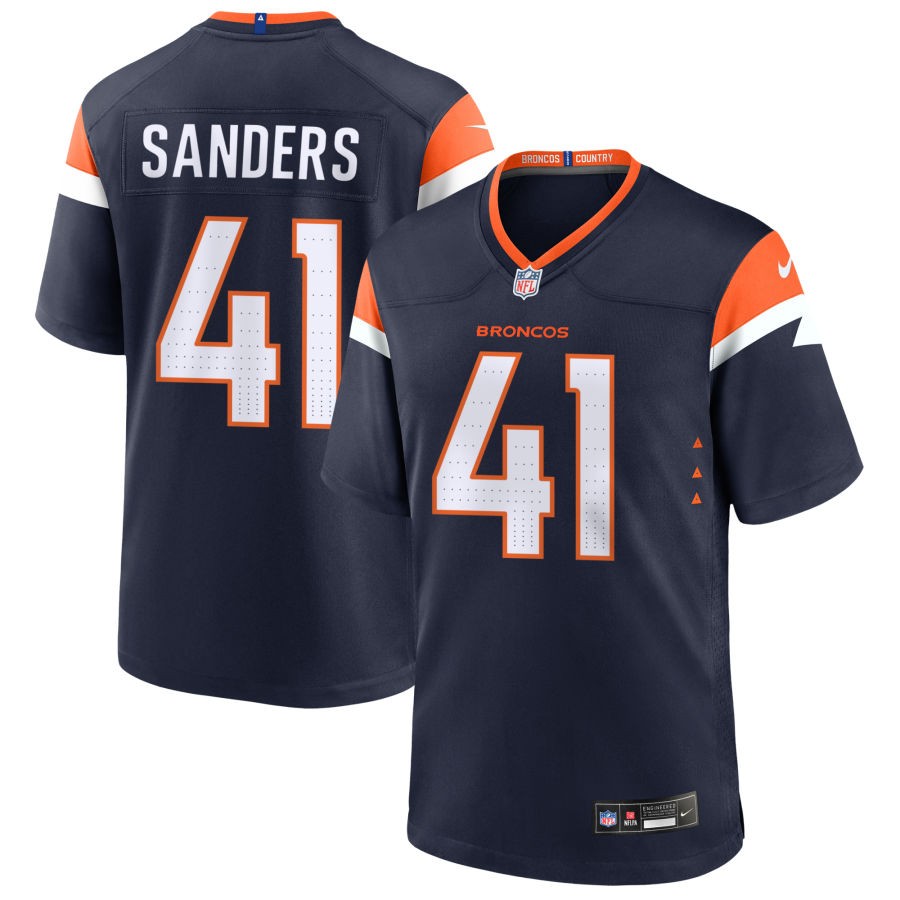 Drew Sanders Men's Nike  Navy Denver Broncos Alternate Custom Game Jersey