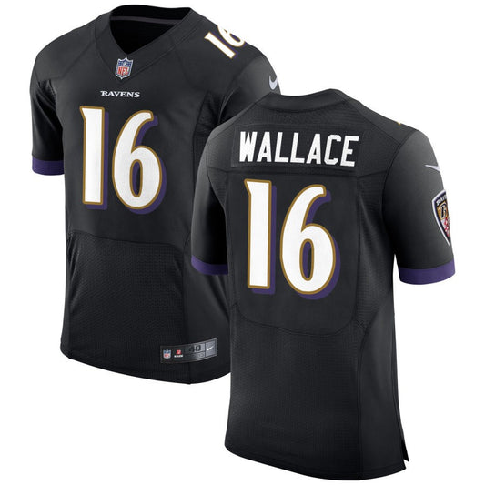 Tylan Wallace Men's Nike Black Baltimore Ravens Speed Machine Elite Custom Jersey