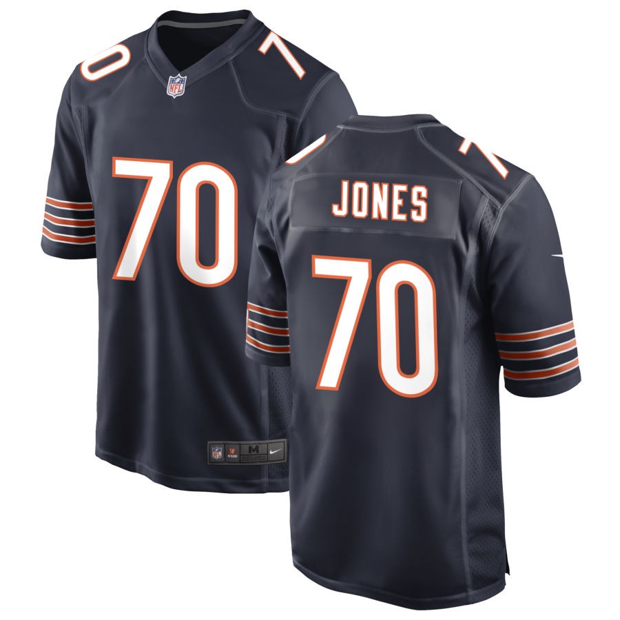 Braxton Jones Men's Nike Navy Chicago Bears Custom Game Jersey