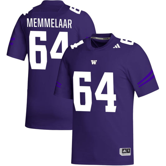 Gaard Memmelaar Men's adidas  Purple Washington Huskies Pick-A-Player NIL Replica Football Jersey