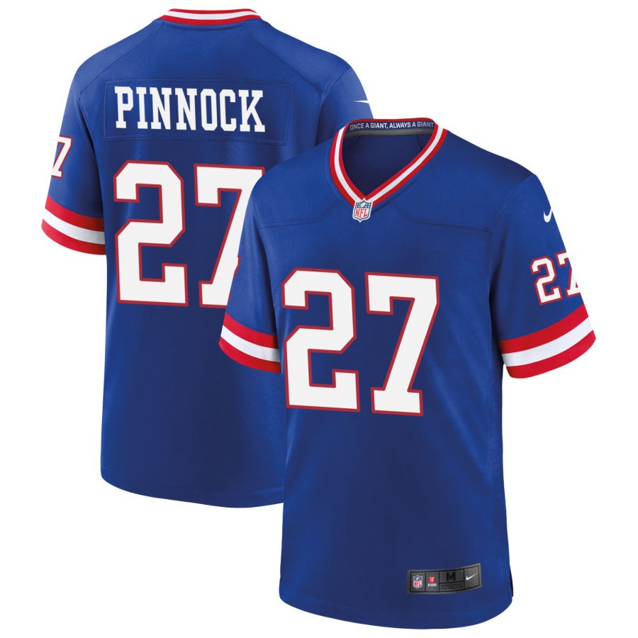 Jason Pinnock Men's Nike Royal New York Giants Classic Custom Game Jersey