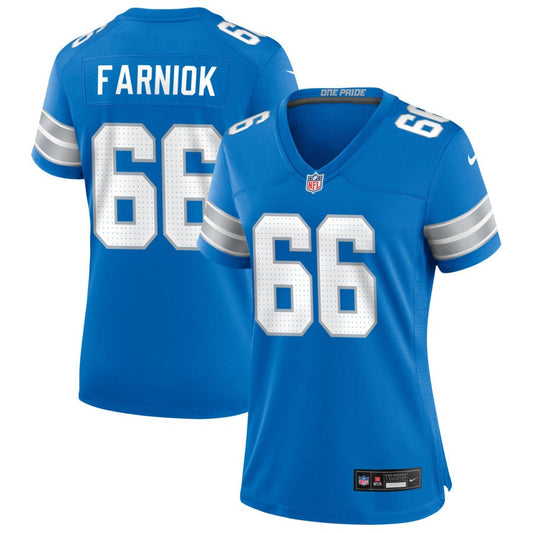 Matt Farniok Women's Nike Blue Detroit Lions Custom Game Jersey