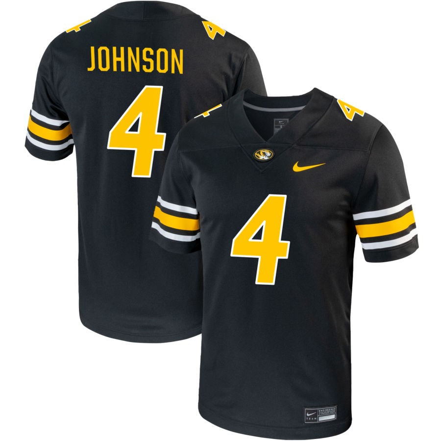 Tre'Vez Johnson Men's Nike Black Missouri Tigers Pick-A-Player NIL Replica Football Jersey