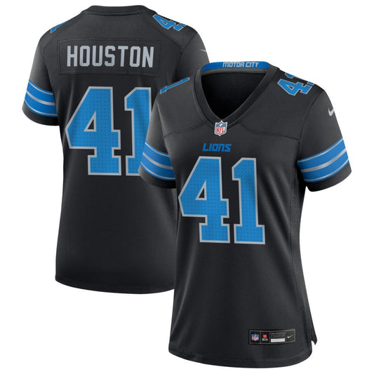 James Houston Women's Nike  Black Detroit Lions Alternate Custom Game Jersey