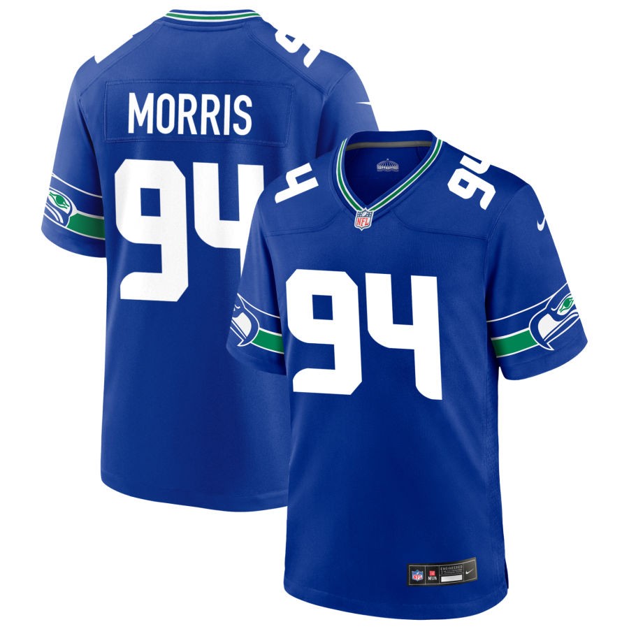 Mike Morris Men's Nike Royal Seattle Seahawks Throwback Custom Jersey