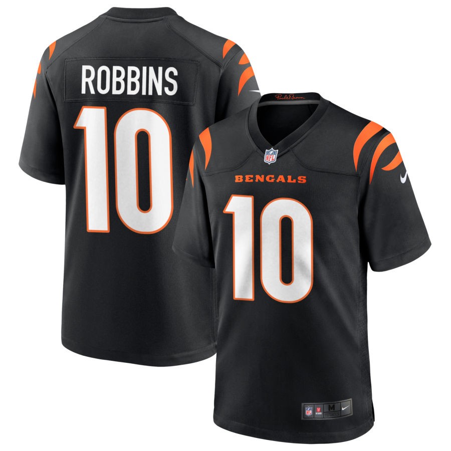 Brad Robbins Youth Nike Black Cincinnati Bengals Logo Game Custom Jersey