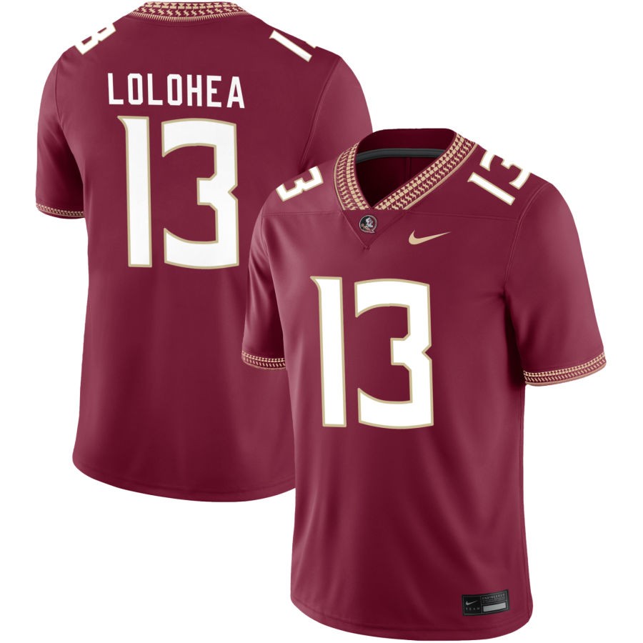 Sione Lolohea Men's Nike Garnet Florida State Seminoles 2023 Pick-A-Player NIL Football Game Jersey