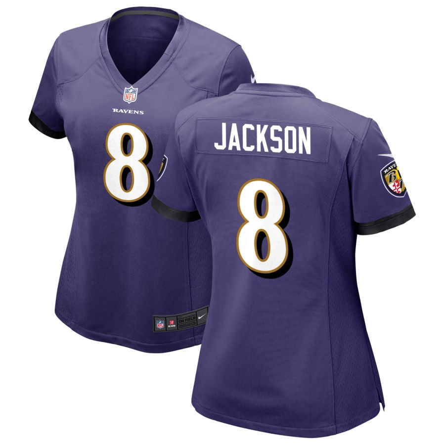 Lamar Jackson Women's Nike Purple Baltimore Ravens Custom Game Jersey