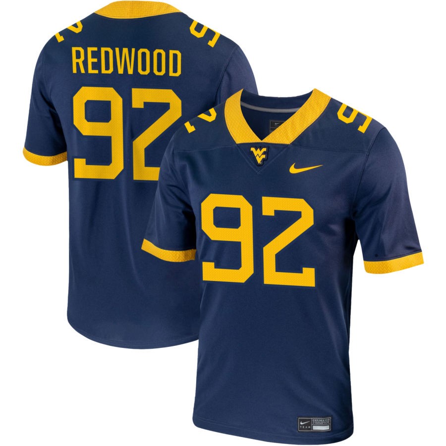 Asani Redwood Men's Nike Navy West Virginia Mountaineers Pick-A-Player NIL Replica Football Jersey