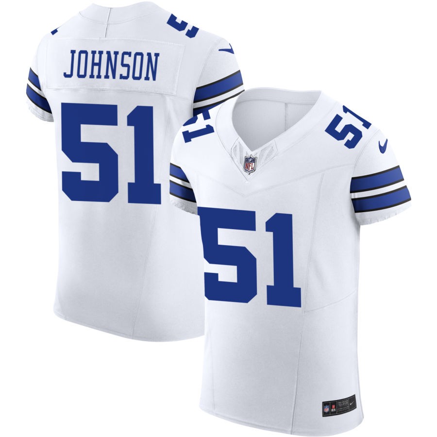 Durrell Johnson Men's Nike White Dallas Cowboys Vapor F.U.S.E. Elite Custom Jersey