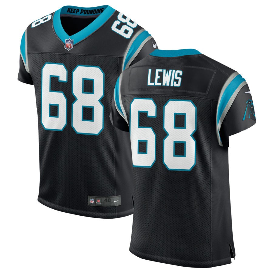 Damien Lewis Men's Nike Black Carolina Panthers Classic Custom Elite Jersey