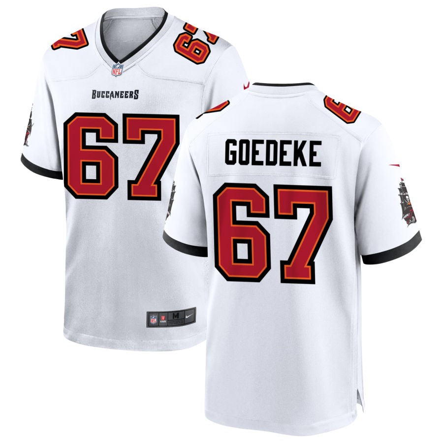 Luke Goedeke Men's Nike Tampa Bay Buccaneers White Custom Game Jersey