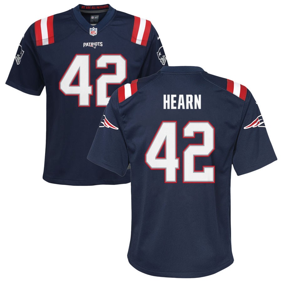 Azizi Hearn Youth Nike Navy New England Patriots Custom Game Jersey