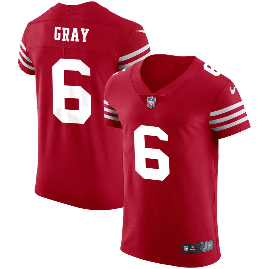 Danny Gray Men's Nike Scarlet San Francisco 49ers Vapor Elite Custom Jersey