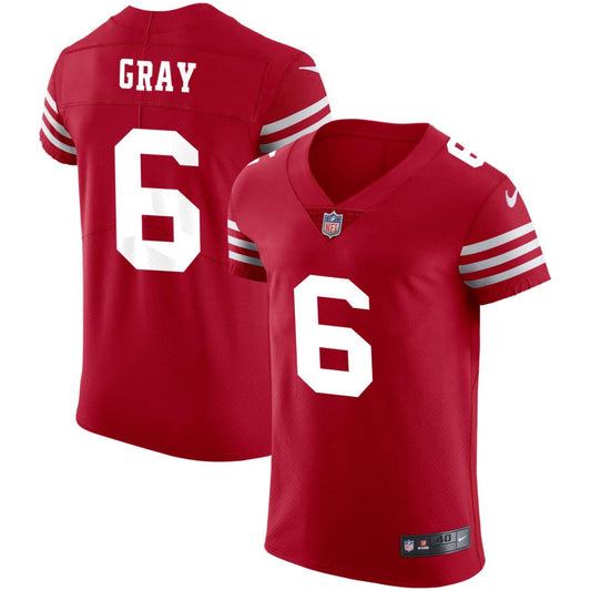 Danny Gray Men's Nike Scarlet San Francisco 49ers Vapor Elite Custom Jersey