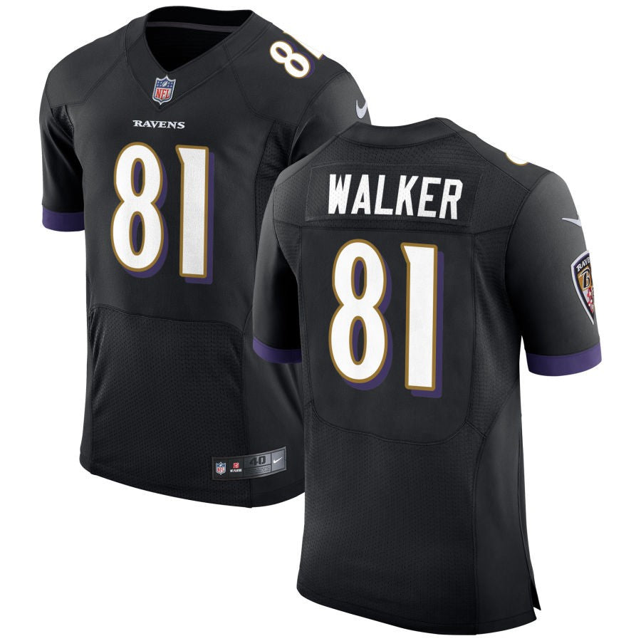 Devontez Walker Men's Nike Black Baltimore Ravens Speed Machine Elite Custom Jersey