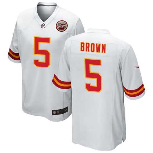 Hollywood Brown Men's Nike White Kansas City Chiefs Custom Game Jersey