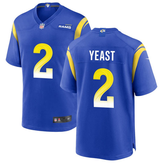 Russ Yeast Men's Nike Royal Los Angeles Rams Custom Game Jersey