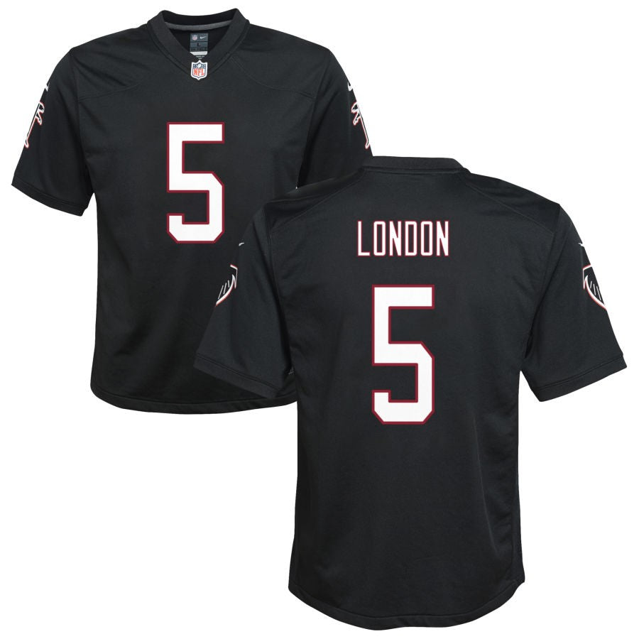 Drake London Youth Nike Black Atlanta Falcons Throwback Custom Game Jersey